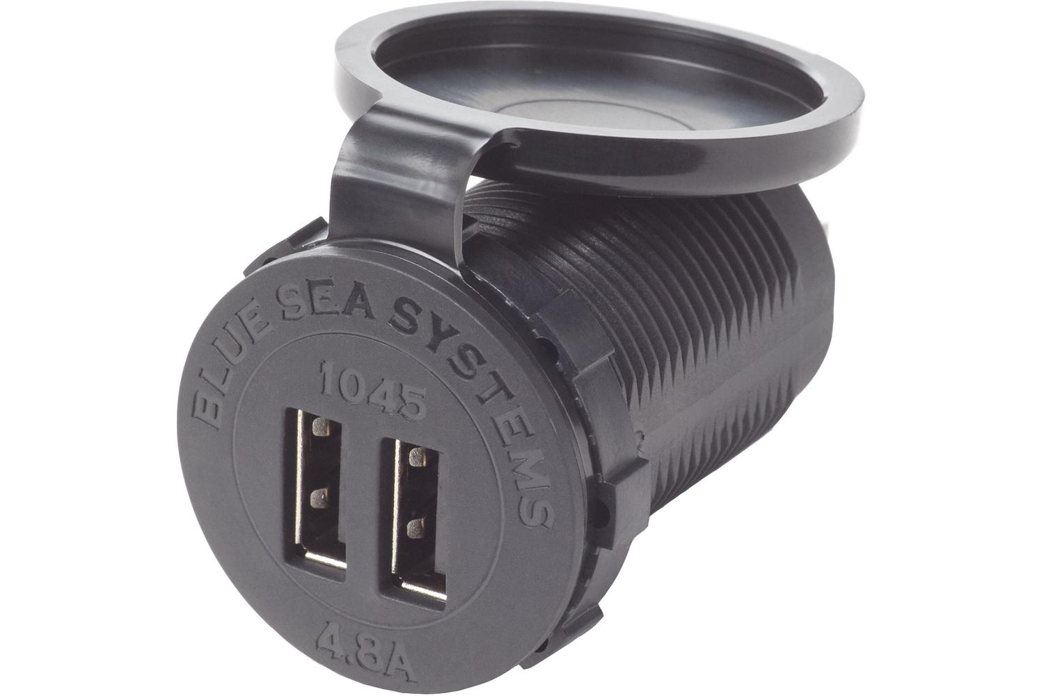 Blue Sea USB charger 4.8A rond 12/24volt