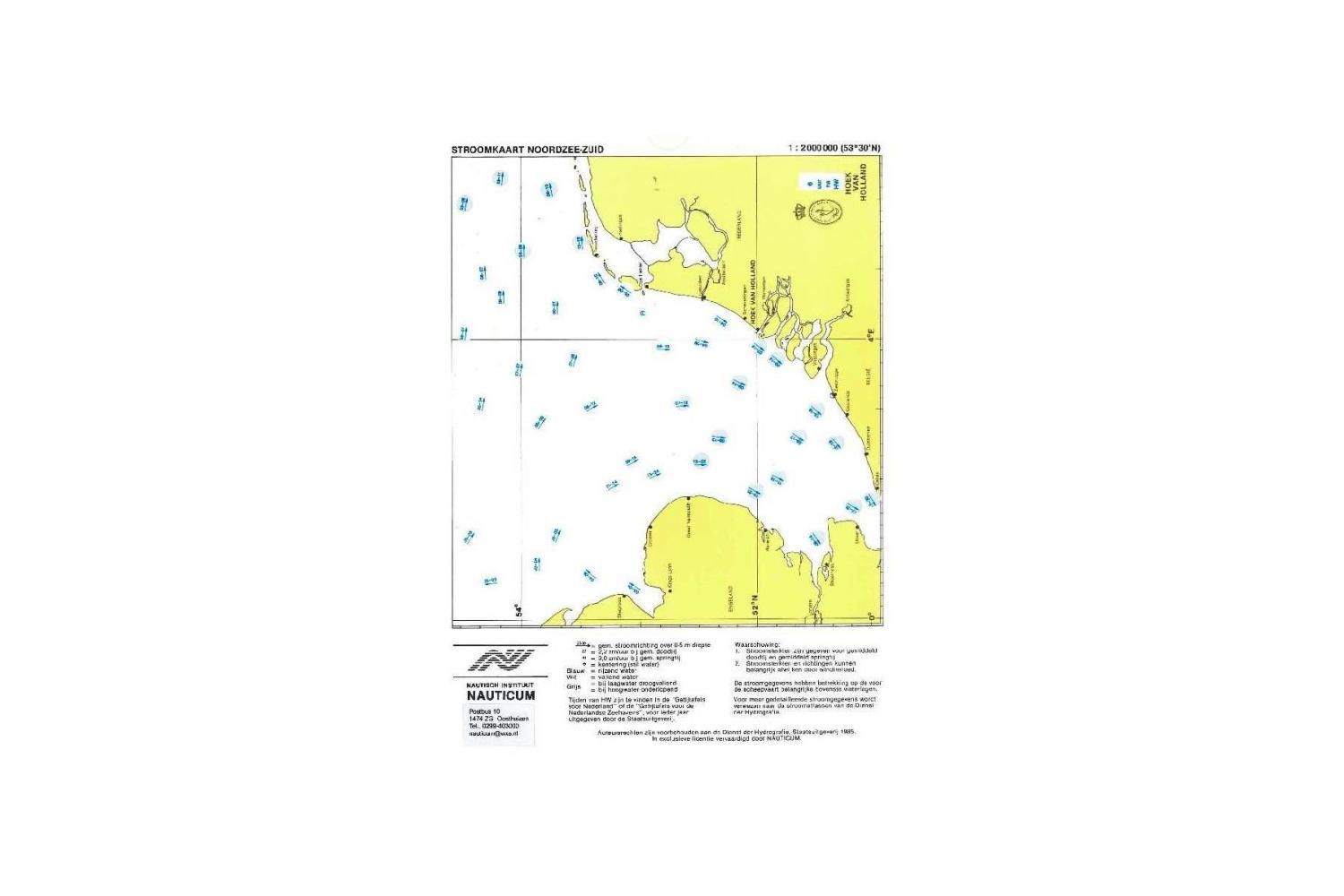 Stroomschuifkaart Noordzee Zuid