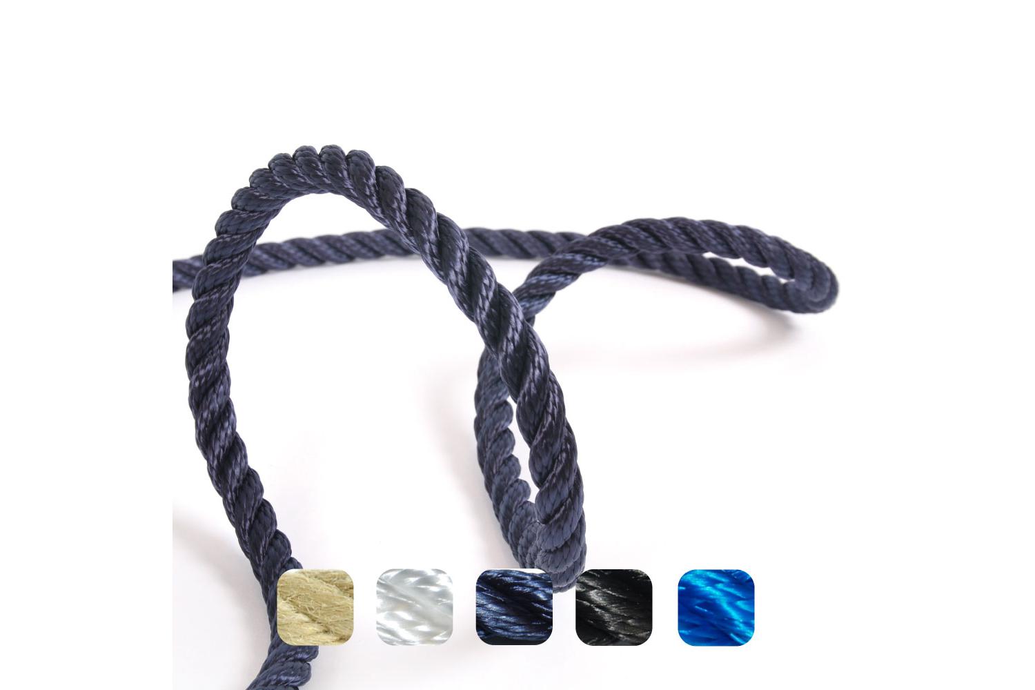 M-Ropes Polypropyleen PPM touw 3-strengs navy - 8mm
