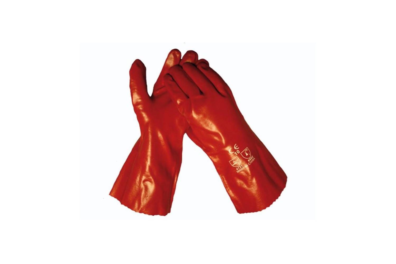 Rode schilderhandschoenen 35cm lang