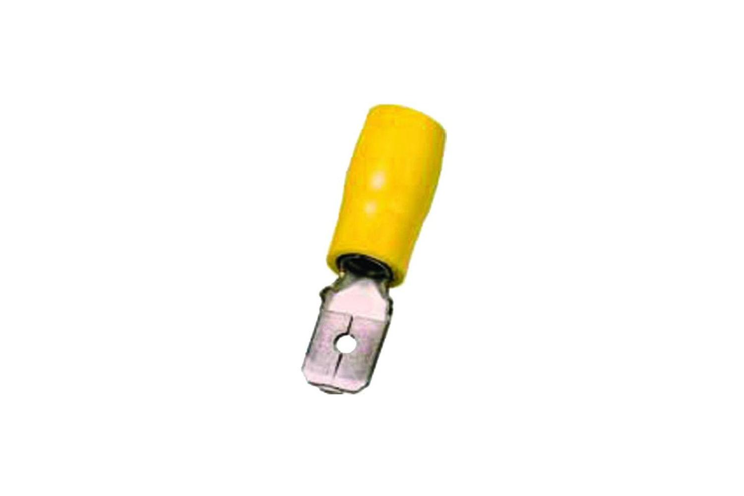 Klemkabelschoen Geel tongstekker 6.3mm 5st.
