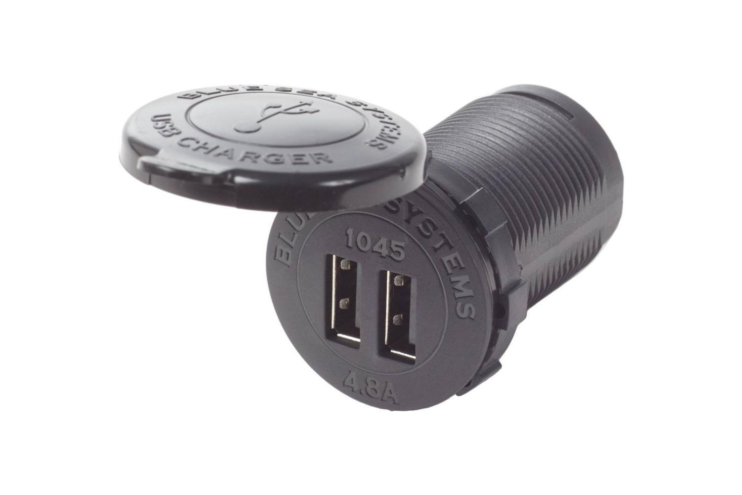 Blue Sea USB charger 4.8A rond 12/24volt